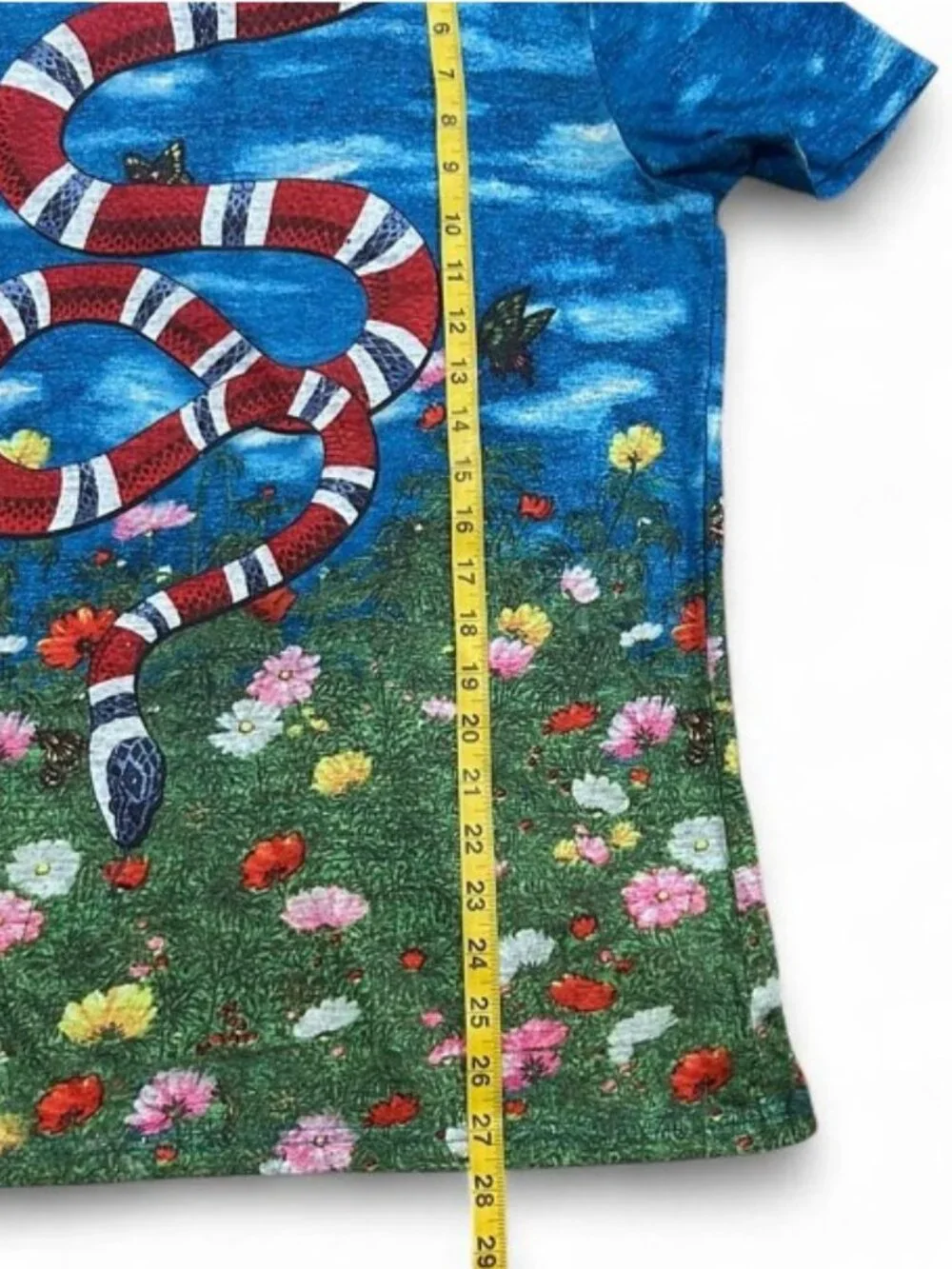 Gucci Graphic Print Tshirt Snake Floral Multicolor Made in Italy